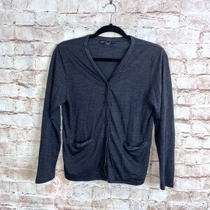 Icebreaker Super Elite 200 Merino Blend Lightweight Cardigan in Gray Size XS